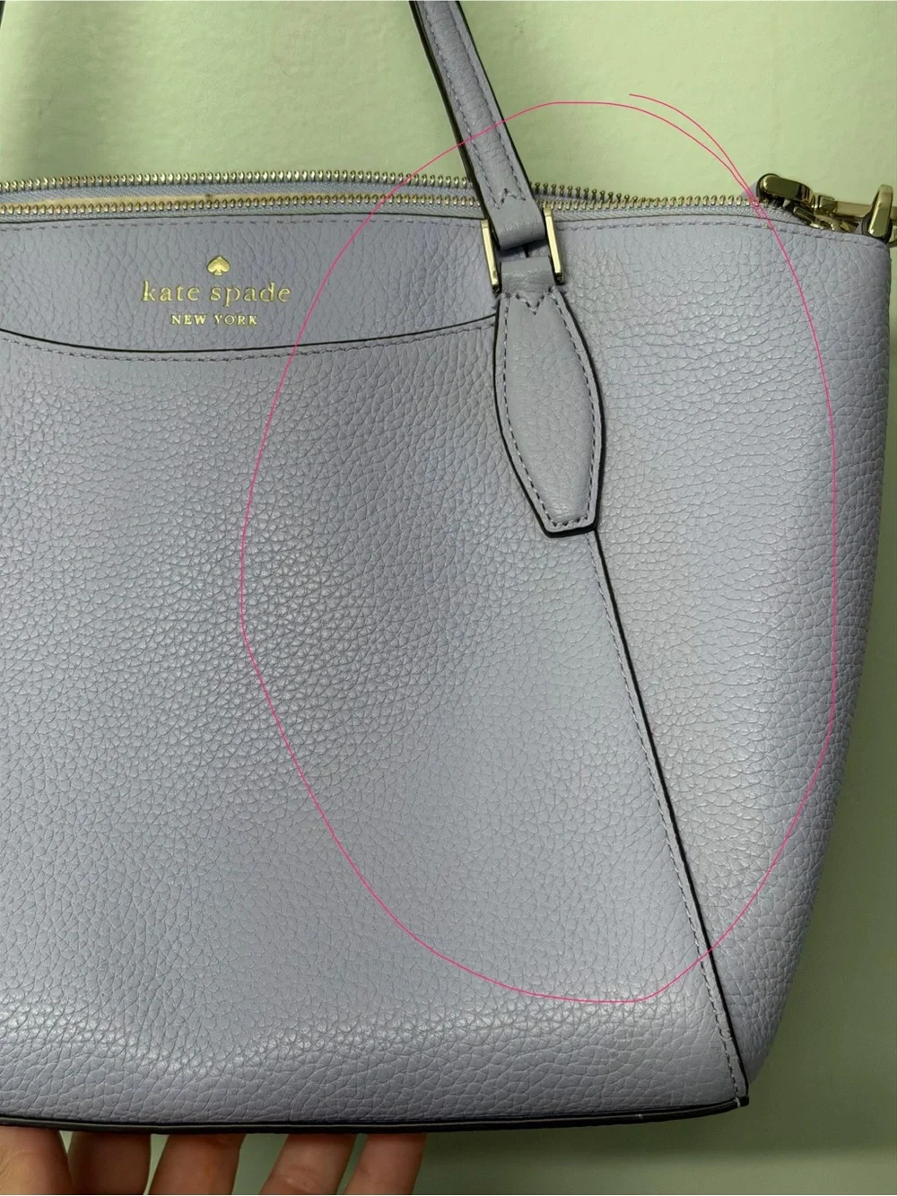 kate spade Lavender Leather Tote with Shoulder Strap